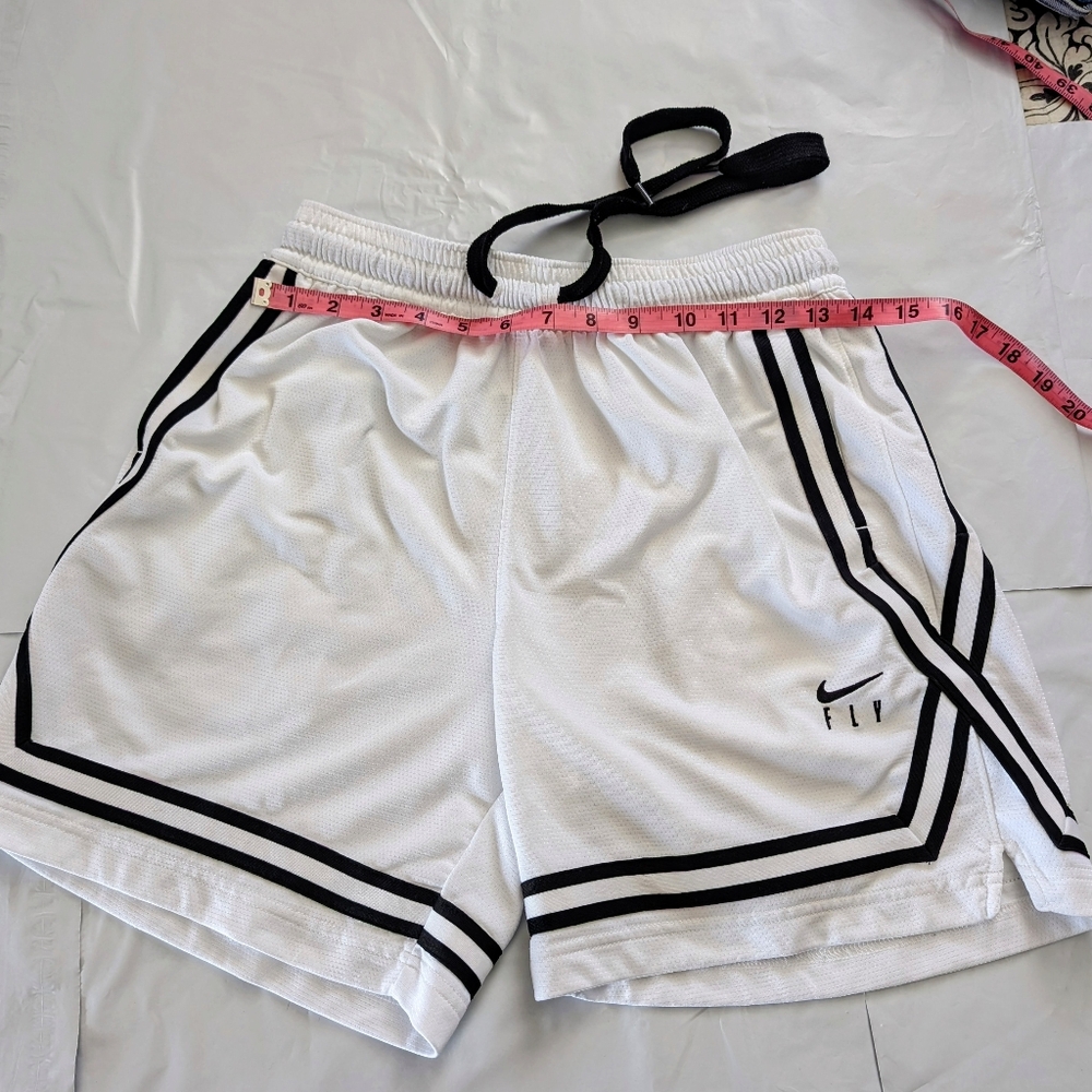 Nike Dri-FIT Fly Crossover White Athletic Shorts with Black Trim